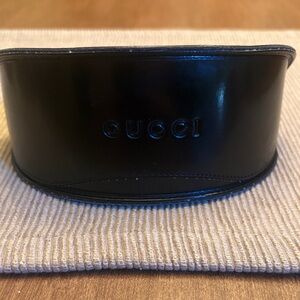 Gucci Glossy Black Leather Sunglass Case